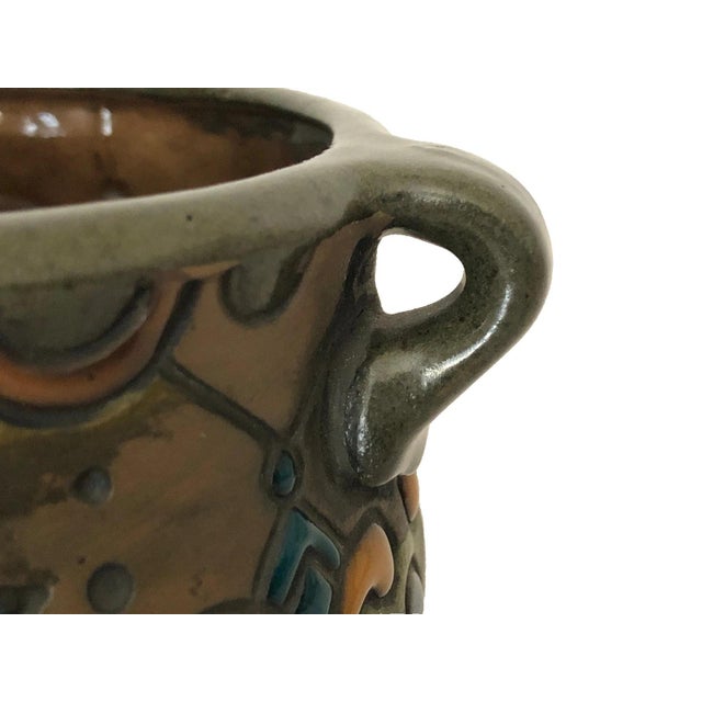 Amphora Amphora Turn Teplitz Austria Art Nouveau Pottery 3.23" Cachepot Ca: 1900-1919 For Sale - Image 4 of 10