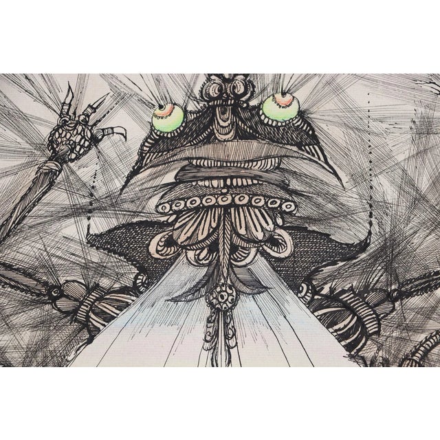 1980s Illustration Art Drawing Depicting a Fly, Signed, French For Sale - Image 5 of 12