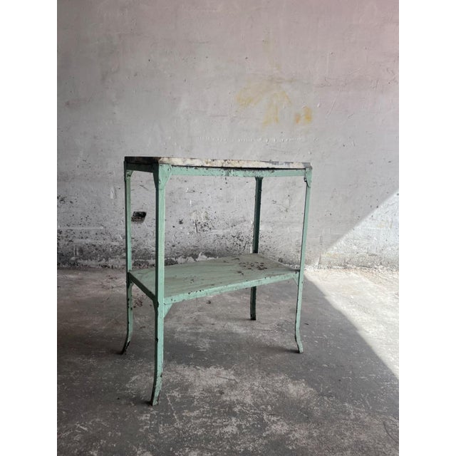 Industrial Two Tier Metal Side Table For Sale - Image 15 of 17