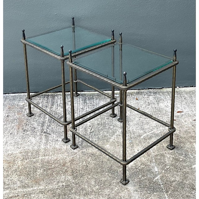Vintage Claudio Rayes Brass Side Tables - A Pair For Sale In West Palm - Image 6 of 12