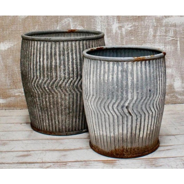 Vintage English Galvanised Dolly Tub Planter, 1940 For Sale - Image 10 of 11