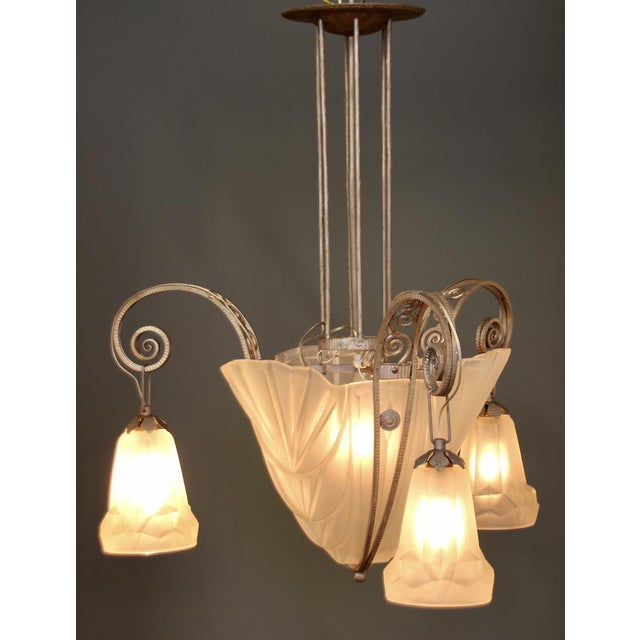 French Art Deco Pendant Lamp by David Gueron for Verrerie Dart Degué, 1920s For Sale - Image 15 of 16