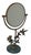 Brass and Marble Hummingbird & Flower Tabletop Vanity Mirror For Sale - Image 4 of 12
