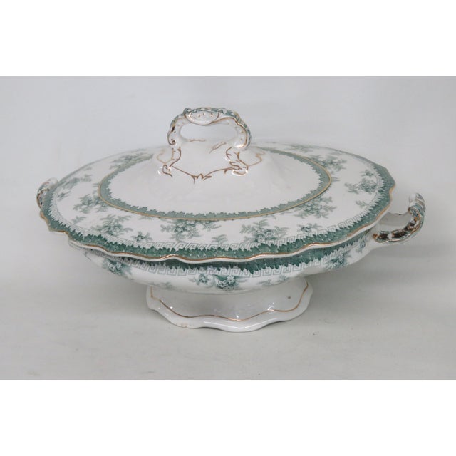 Early 20th Century John Maddock and Sons Hamilton Royal Vitreous Green Lidded Turreen Dish For Sale - Image 17 of 17