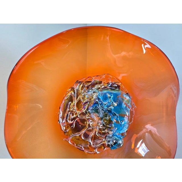 Viz Glass Sunset Blaze Large Jewel Wall Art Platter, 7602bir 20" For Sale - Image 4 of 14