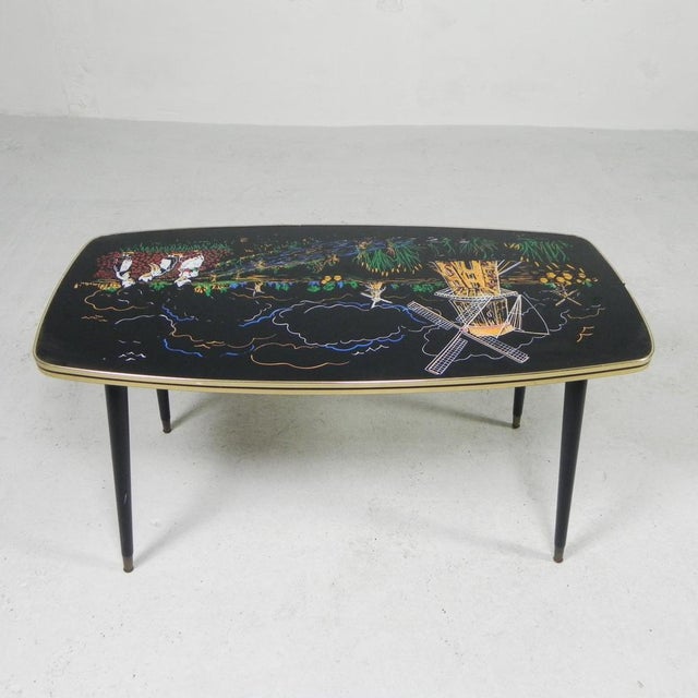 Vintage Coffee Table with Glass Top and Angled, 1950s For Sale - Image 8 of 18