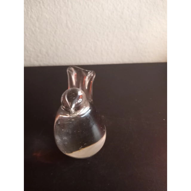 This is a Clear Art Glass Bird Figurine. Procured at an estate sale