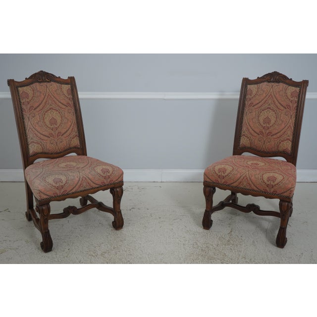 Set of 8 Henredon Continental Style Upholstered Dining Room Chairs For Sale - Image 13 of 18