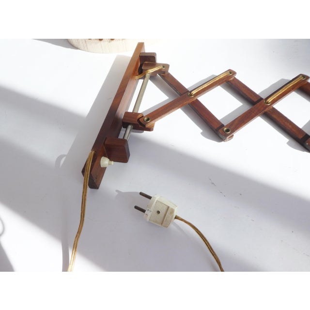 Mid-Century Modern Mid-Century Modern Scandinavian Teak Scissor Lamp For Sale - Image 3 of 8