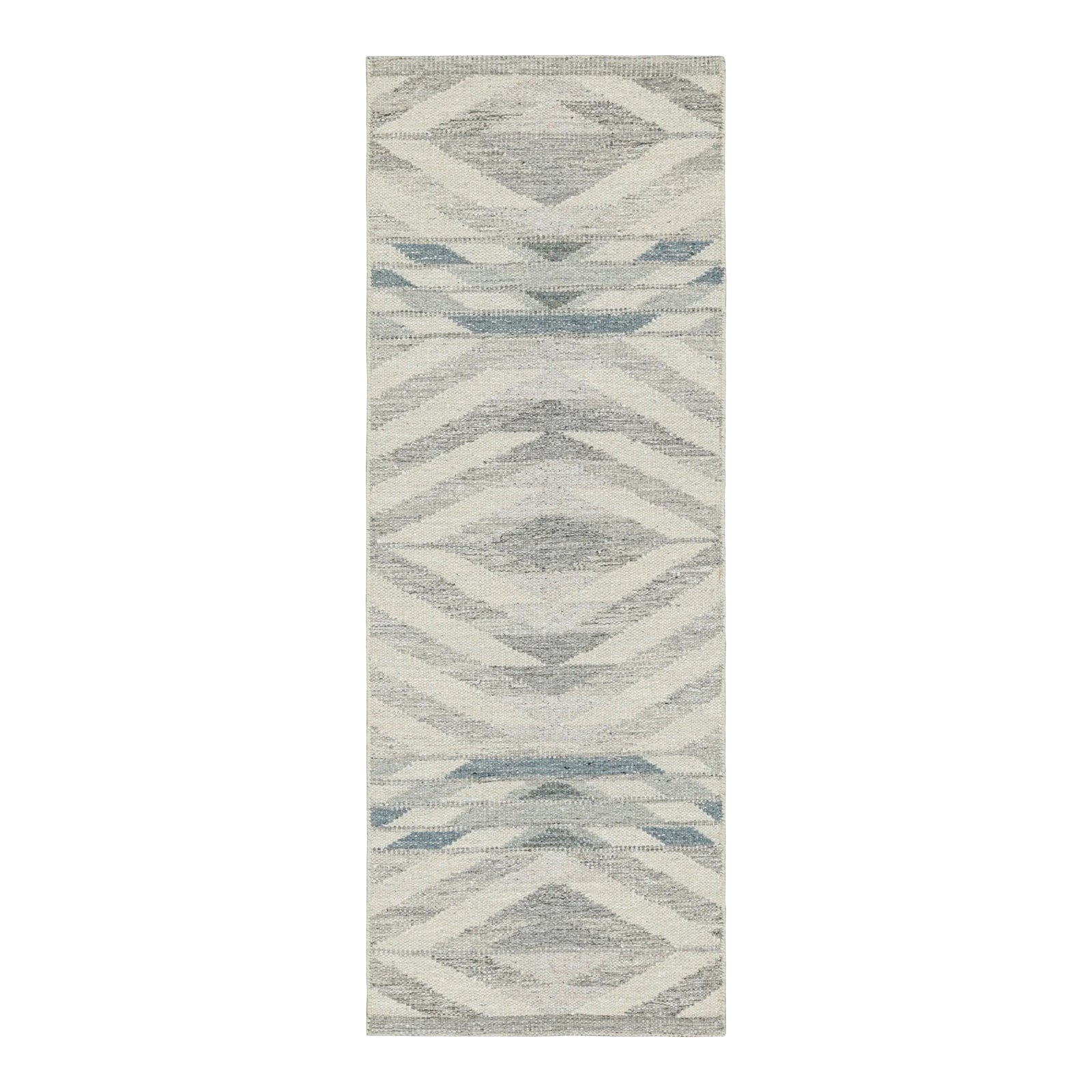 Rug & Kilim’s Scandinavian Style Runner Rug in Gray With Geometric ...