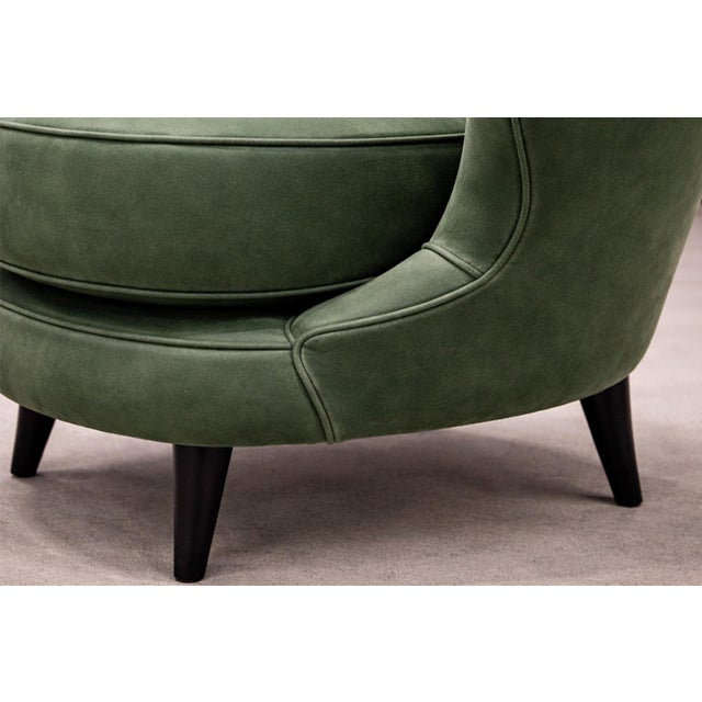 Pair of “Concha” Armchairs in Green Suede, Joaquim Tenreiro, 1960s - Lot 256A For Sale - Image 9 of 11