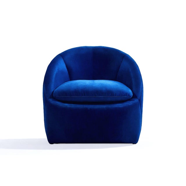 Quimera Chair in Blue Velvet For Sale - Image 4 of 4
