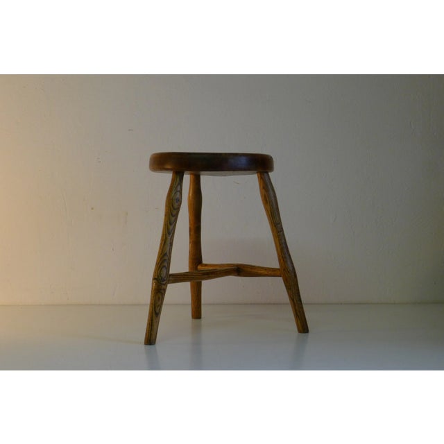 Classic stool from the workshop of a craftsman. Significant work and traces are still seen from the decades of Werkens....