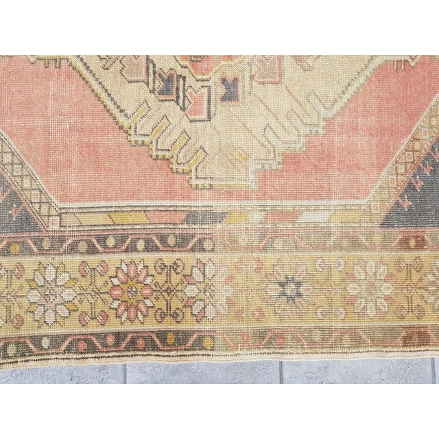 Vintage Turkish Faded Area Rug, 1960s, in Flawless conditions. Designed 1960 to 1969