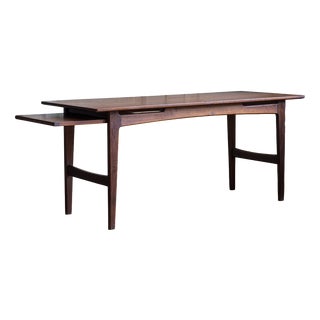 Danish Teak Coffee Table with Sliding Shelf, 1960s For Sale