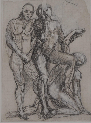 Auguste Rodin, Trois ombres parlant à Dante, Etching