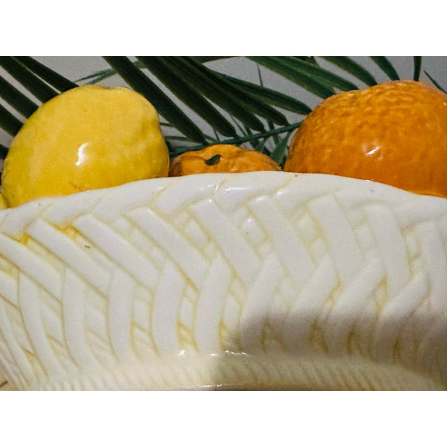Ceramic 1960s Italian Tromp De L’Oeil Ceramic Fruit Bowl With Orange and Lemons Sign. For Sale - Image 7 of 11