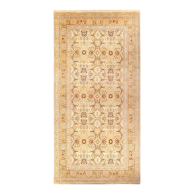 Mogul, One-of-a-Kind Hand-Knotted Area Rug in Ivory, 6' 2" x 12' 1" For Sale