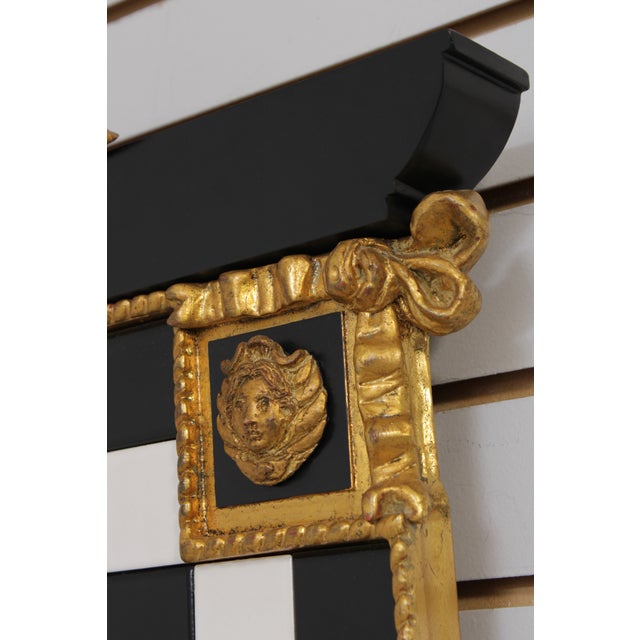Black Carvers Guild Whimsical Black & White Checkered Tile Mirror For Sale - Image 8 of 11
