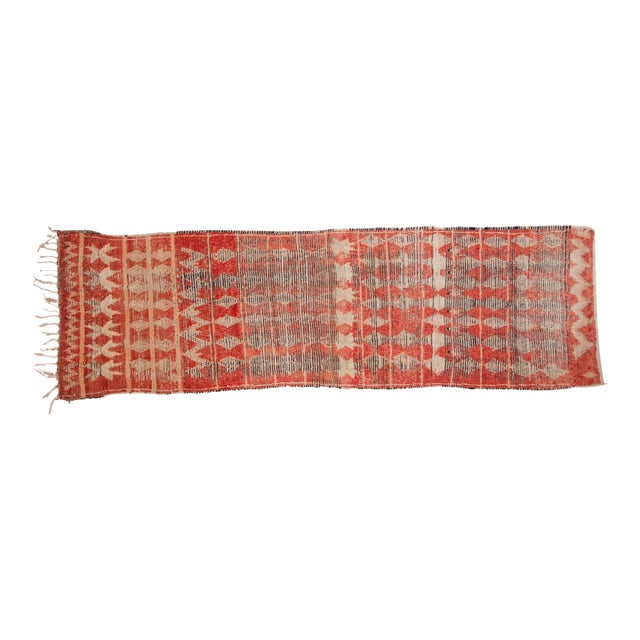 Vintage Moroccan Rug Runner - 3'6" X 11' For Sale