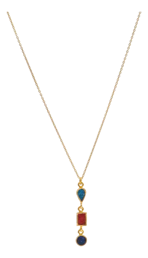 Trinity Gemstone Harmony Gold Necklace