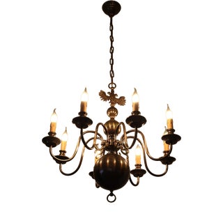 Flemish Brass 8-Armed Chandelier For Sale
