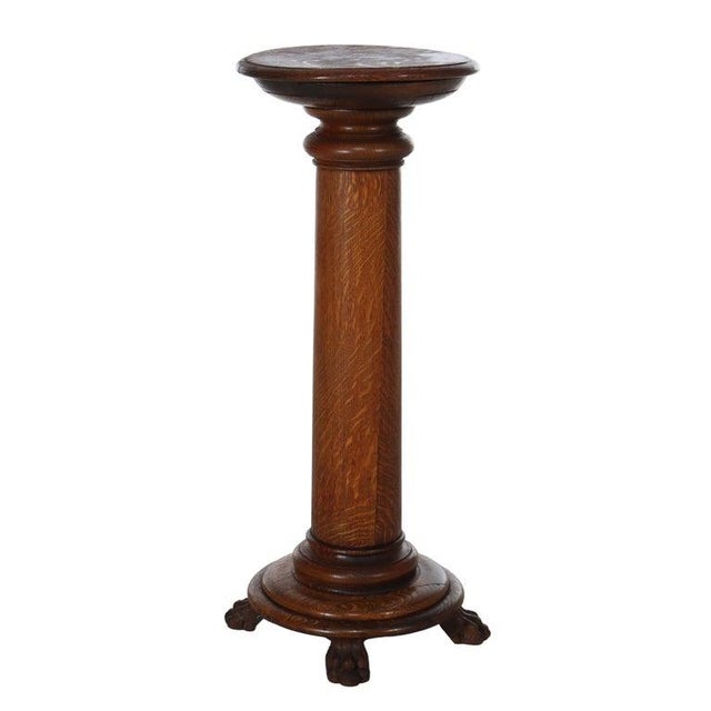 Antique Rj Horner Classical Oak Sculpture Stand C1900 For Sale - Image 6 of 10