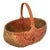 1980s Woven Watermelon Basket With Bentwood Handle, Signed For Sale