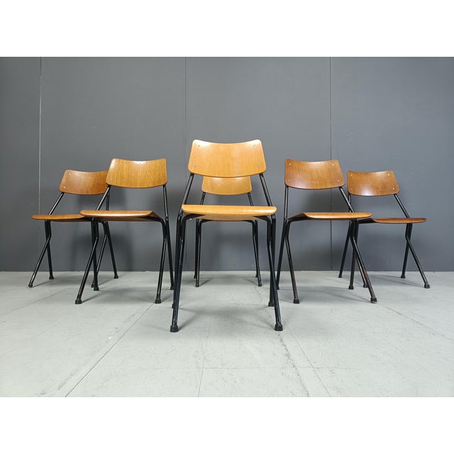 Vintage Postmodern Plywood Dining Chairs, 1970s, Set of 6 For Sale - Image 6 of 11
