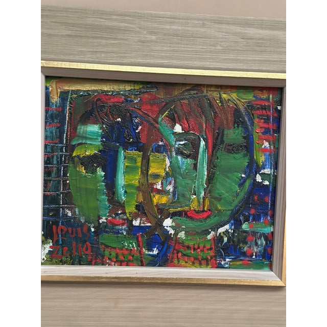 Louis Zelig, Faces, 1950s, Oil Painting on Panel, Framed For Sale - Image 14 of 18