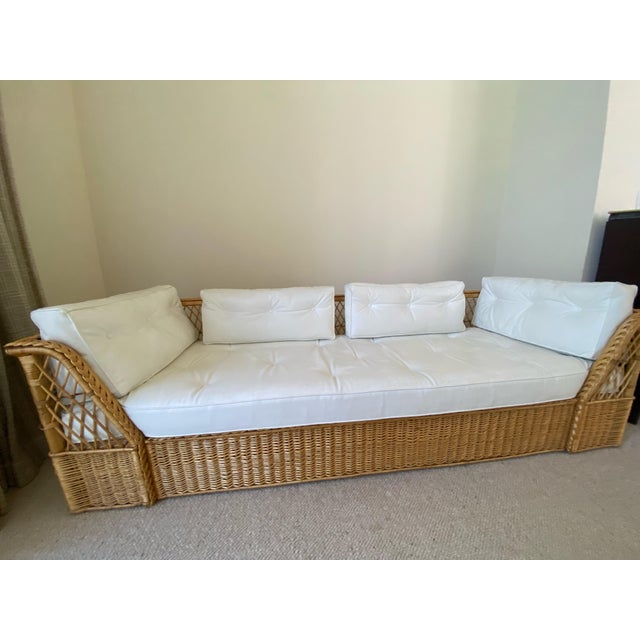 Boho Chic McGuire Company Wicker Rattan Couch, 1970s For Sale - Image 3 of 10