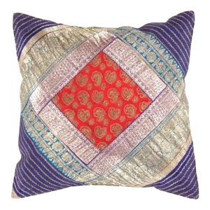 2000s Sari Silk Decorative Pillow Cover