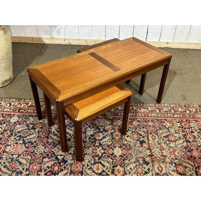 Vintage Nesting Teak Tables, 1970s, Set of 3 For Sale - Image 9 of 13