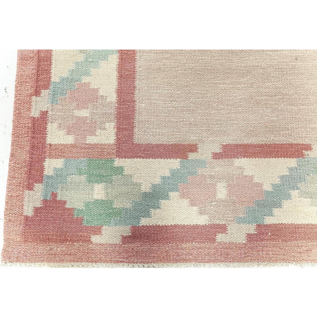 Vintage Swedish Flat-Weave Rug For Sale In New York - Image 6 of 7