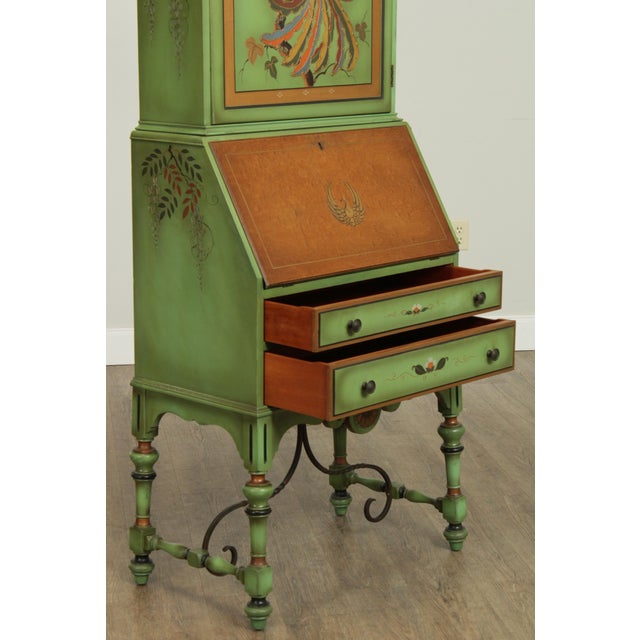 Mechanics Furniture, 1920's Hand Painted Peacock Secretary Desk Chairish