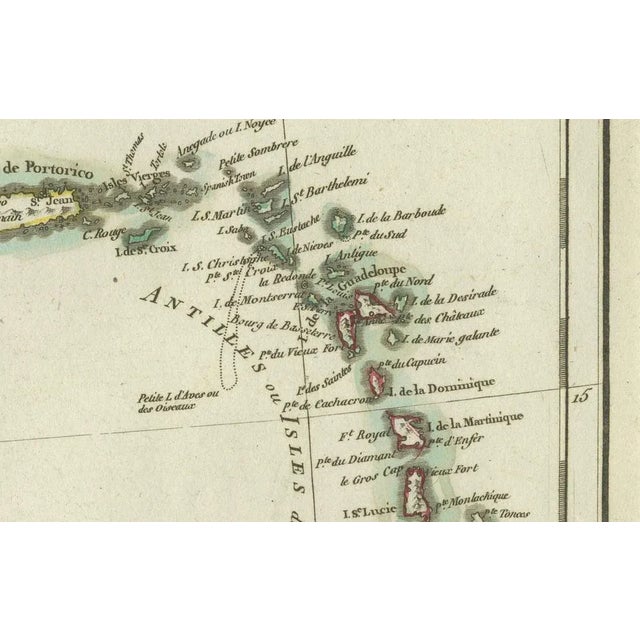 Paper Antique Map of the Gulf of Mexico and Caribbean Islands by Tardieu, 1802 For Sale - Image 7 of 10