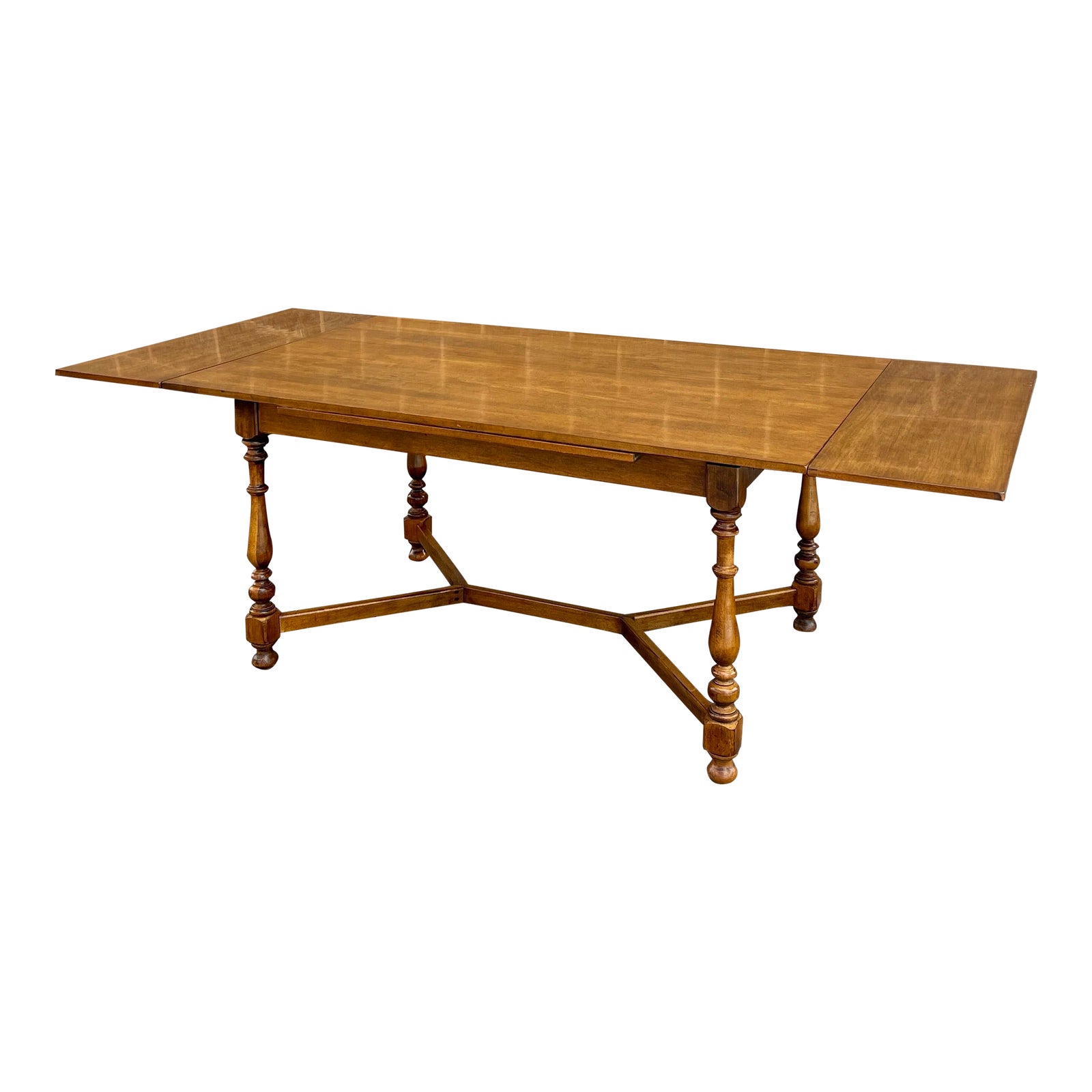 1980s Ethan Allen Circa 1776 Country Maple Refectory Dining Table