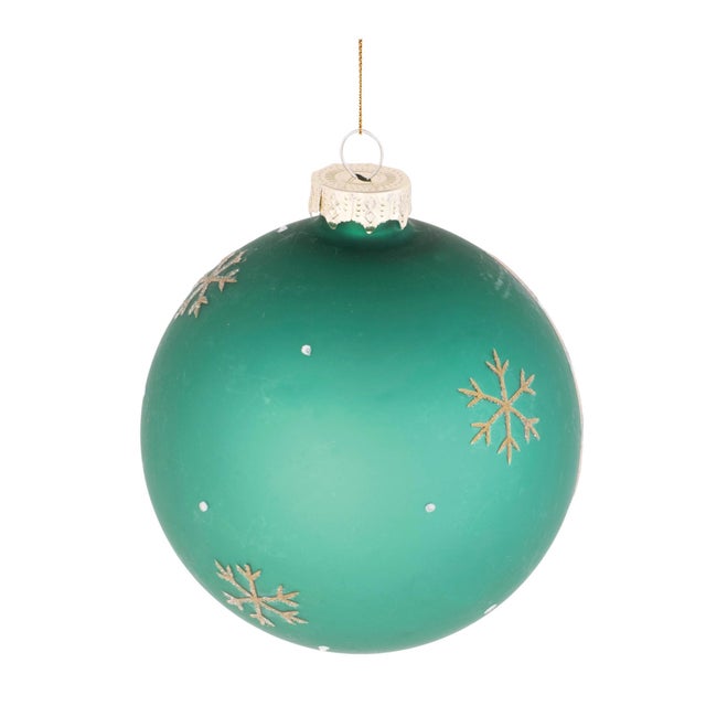 Contemporary Beaded Pine Tree Ball Ornament (Set of 6) For Sale - Image 3 of 4