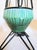 1950s Mid-Century Modern Atomic Wrought Iron Hairpin Tripod Green Teal Ceramic Table Lamps - Pair For Sale - Image 6 of 6