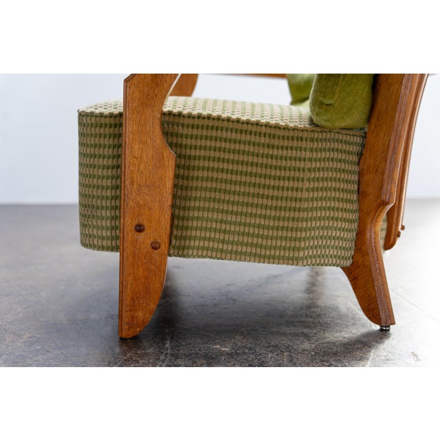 Brown Oak Lounge Chairs by Guillerme et Chambron Votre Maison, France, 1960s, Set of 2 For Sale - Image 8 of 9