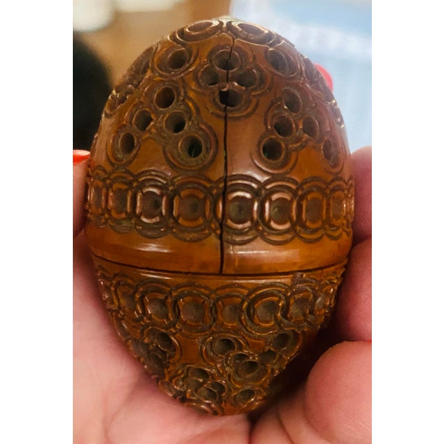Wood Hand Carved Coquilla Nut Box, 19th Century For Sale - Image 7 of 7