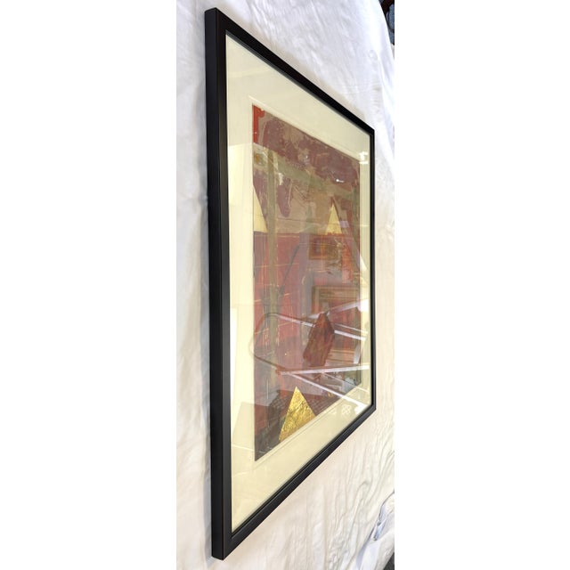 C1979 Original Steven Sorman (American 1948-Present) Mixed Media Framed Collage 'Untitled Red' For Sale - Image 14 of 18
