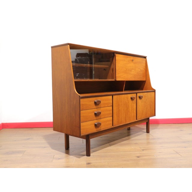 Mid-Century Modern Mid Century Modern Vintage Teak Highboard Credenza Buffet by Stonehill Danish Style For Sale - Image 3 of 15