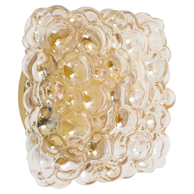 Glass Small Amber Bubble Glass Sconce by Helena Tynell for Limburg, Germany, 1960s For Sale - Image 7 of 10