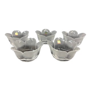 Hoya, Japan Crystal Frosted Dessert Cups in Box, Set of Five For Sale