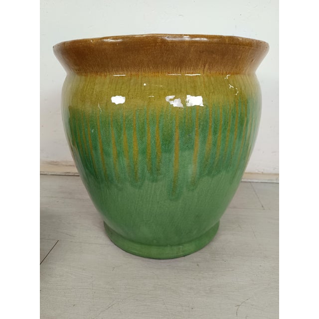 Aqua Vintage Ceramic Plant Pot Set, 1960s, Set of 2 For Sale - Image 8 of 12