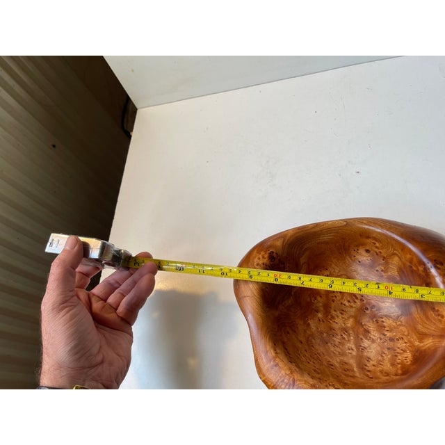 Vintage Swedish Natural Edge Burr Bowl in Elm, 1980s For Sale - Image 11 of 12