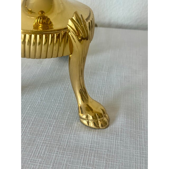 1960s Mid Century Attributed to Frederick Cooper Brass Candlestick Style Table Lamps on Tripodal Legs With Paw Feet For Sale - Image 9 of 11