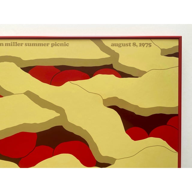 Herman Miller Summer Picnic Vintage 1975 Mid Century Modern Steven Frykholm " Cherry Pie " Silkscreen Print Framed Large Pop Art Poster For Sale - Image 10 of 15