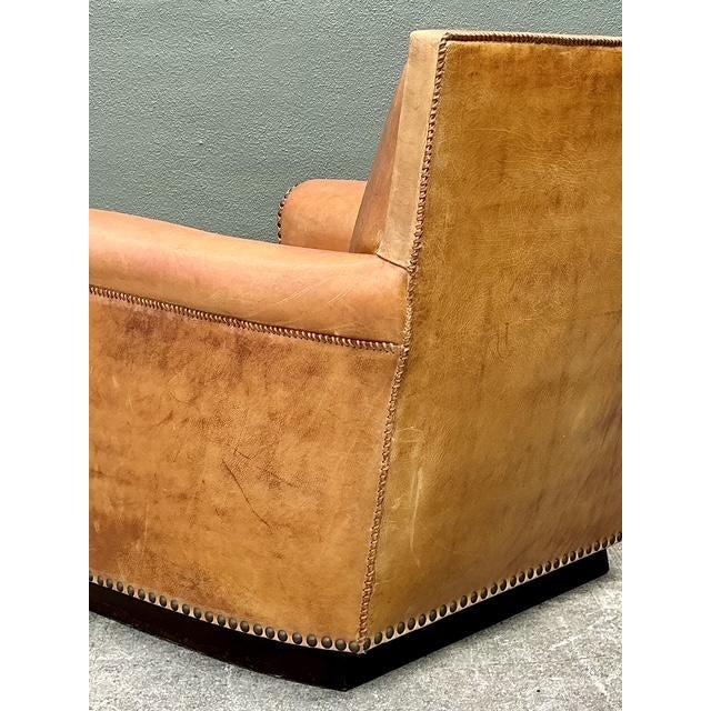 Chocolate Vintage Ralph Lauren Nailhead Leather Club Chair For Sale - Image 8 of 12